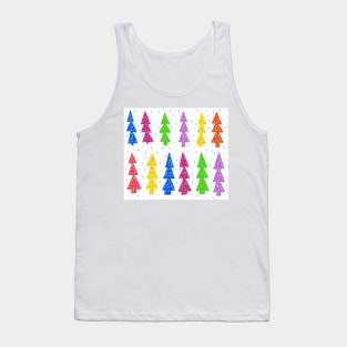 Festive Christmas Trees in Rainbow Colors Tank Top